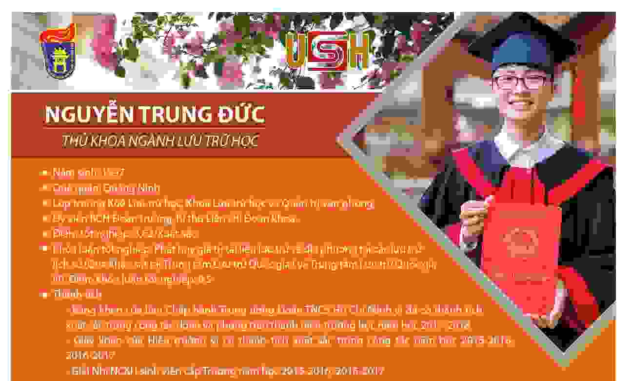 NGUYỄN TRUNG ĐỨC - THỦ KHOA TỐT NGHIỆP NGÀNH LƯU TRỮ HỌC 2019