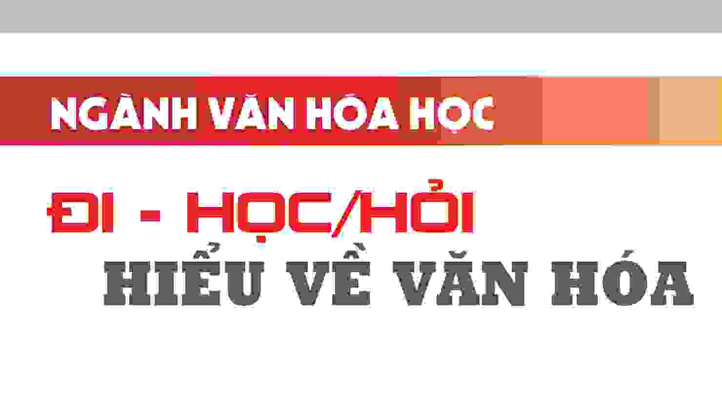 Ngành Văn hoá học: Đi - Học/Hỏi - Hiểu về Văn hoá