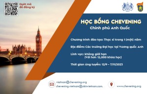 Thông báo học bổng Chevening của Chính phủ Anh