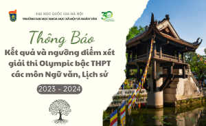 Thông báo kết quả và ngưỡng điểm xét giải thi Olympic bậc THPT các môn Ngữ văn, Lịch sử năm học 2023-2024 của Đại học Quốc gia Hà Nội