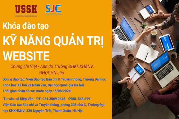 Thông báo tuyển sinh Khóa đào tạo “Kỹ năng quản trị website”