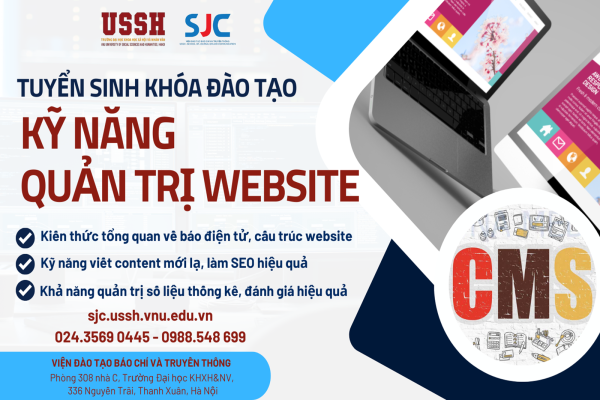 Thông báo tuyển sinh Khóa đào tạo Kỹ năng quản trị website