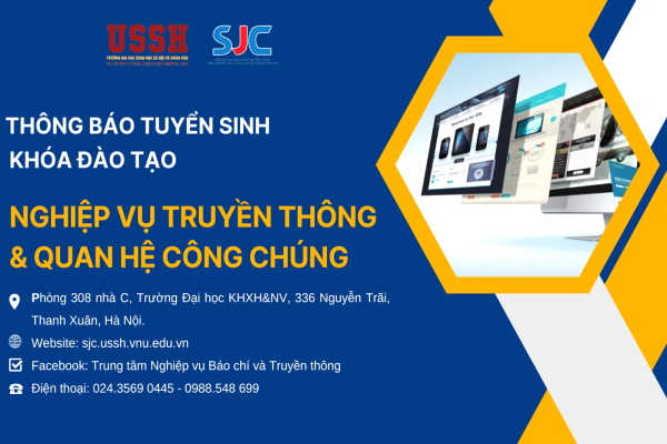 Thông báo tuyển sinh Khóa đào tạo “Nghiệp vụ truyền thông và quan hệ công chúng”