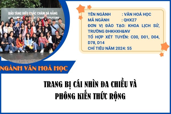 Ngành Văn hoá học VNU- game đánh chắn online đổi thưởng
: trang bị cái nhìn đa chiều và phông kiến thức rộng cho sinh viên