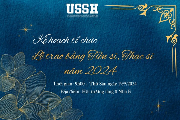 Kế hoạch tổ chức Lễ trao bằng Tiến sĩ, Thạc sĩ năm 2024