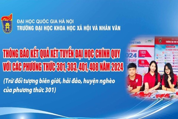 Thông báo điều kiện trúng tuyển và kết quả xét tuyển ĐHCQ năm 2024 theo diện xét tuyển sớm các phương thức tuyển sinh (PT 301, PT 303, PT 401, PT 408)