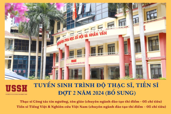 Thông báo Tuyển sinh trình độ thạc sĩ, tiến sĩ đợt 2 năm 2024 (Bổ sung)