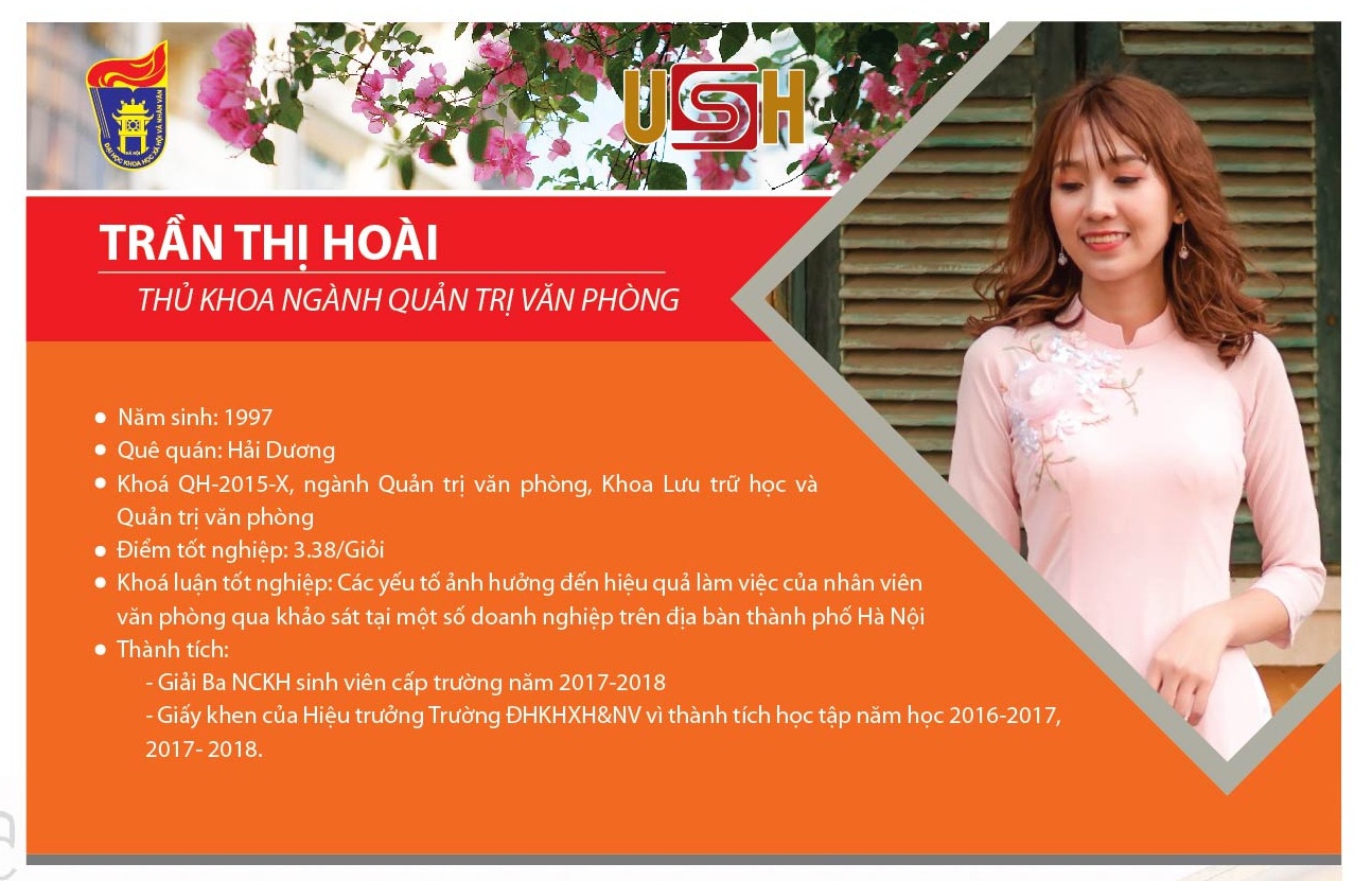 TRẦN THỊ HOÀI - THỦ KHOA TỐT NGHIỆP NGÀNH QUẢN TRỊ VĂN PHÒNG 2019