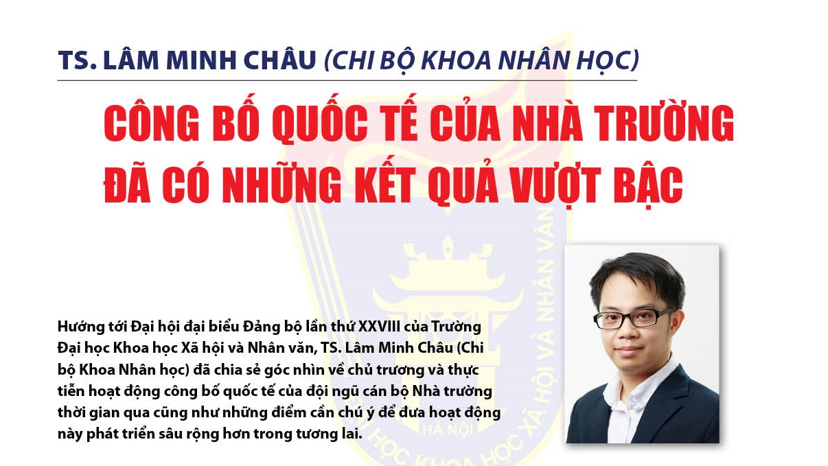 TS. Lâm Minh Châu (Chi bộ Khoa Nhân học): Công bố quốc tế của Nhà trường đã có những tiến bộ vượt bậc